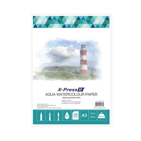 Aqua W/C Paper 300gsm A3 Pk of 25