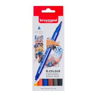 BRUYNZEEL FINELINER BRUSHPEN AMSTERDAM Set 6