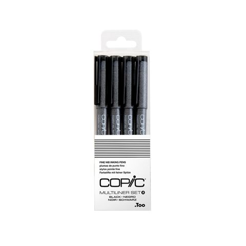 Multiliner Set Black A 0.03, 0.05, 0.1, 0.3