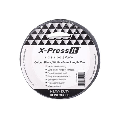 X-Press It Cloth Tape 48mm x 25m Black