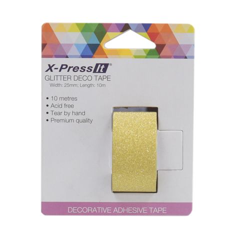 X-Press It Glitter Deco Tape 25mm x 10m Gold