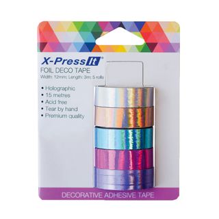 X-Press It Foil Deco Tape Holo 12mm x 3m 5 rolls