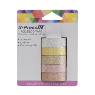 X-Press It Glitter Deco Tape Precious Metals 12mm