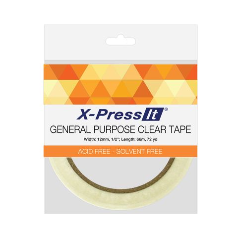 X-Press It General Purpose Clear Tape 12mm