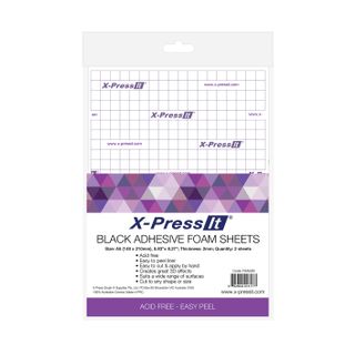 X-Press It Adhesive Foam Sheets Black 2mm A5 2 sheet pacl