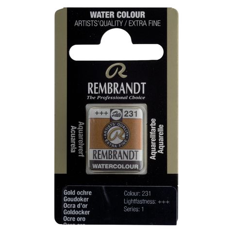 Rembrandt Watercolour Half Pan - 231 - Gold Ochre