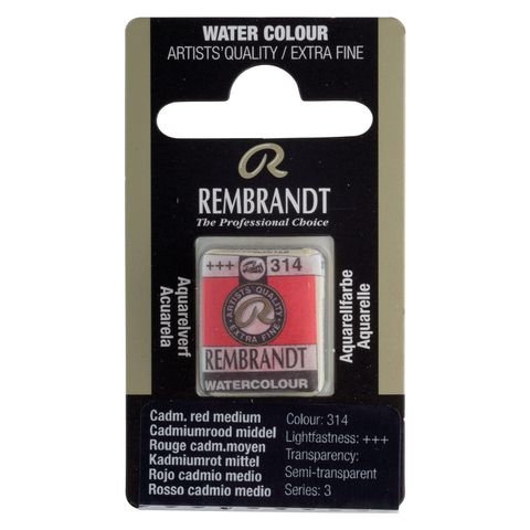 Rembrandt Watercolour Half Pan - 314 - Cadmium Red