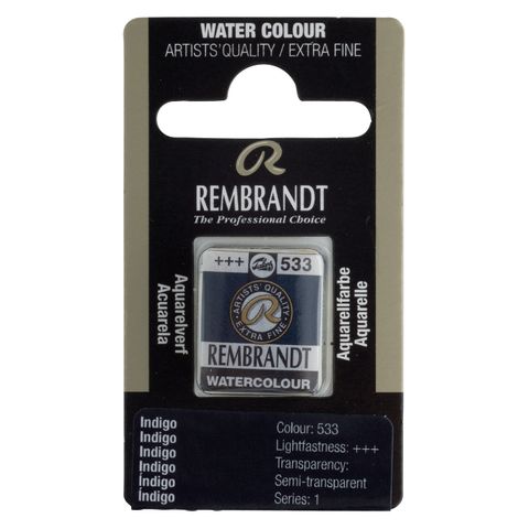 Rembrandt Watercolour Half Pan - 533 - Indigo S1