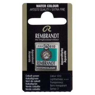 Rembrandt Watercolour Half Pan - 610 - Cobalt Gree