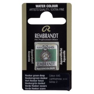 Rembrandt Watercolour Half Pan - 645 - Hooker Gree