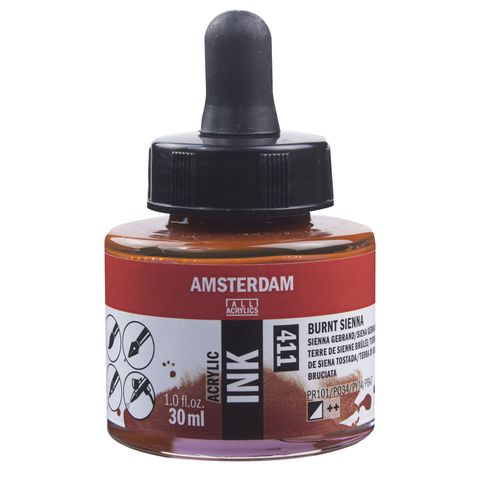 Amsterdam Acrylic Ink 30ml - 411 - Burnt Sienna