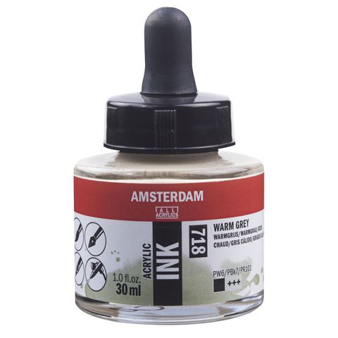 Amsterdam Acrylic Ink 30ml - 718 - Warm Grey