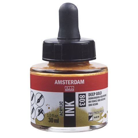 Amsterdam Acrylic Ink 30ml - 803 - Deep Gold