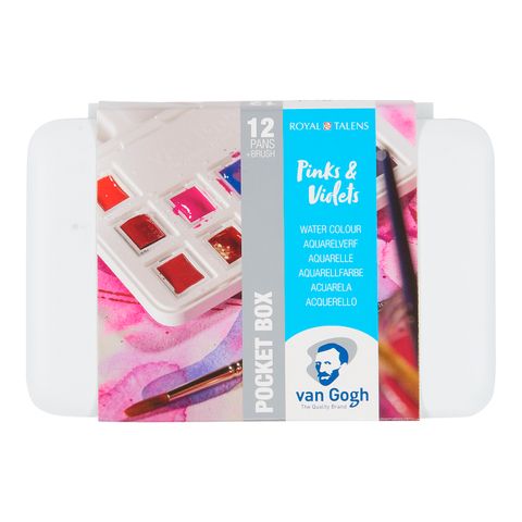 Van Gogh Watercolour Pocket Box 12 Half Pan Pinks