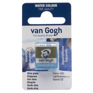 Van Gogh Watercolour Half Pan - 620 - Olive Green