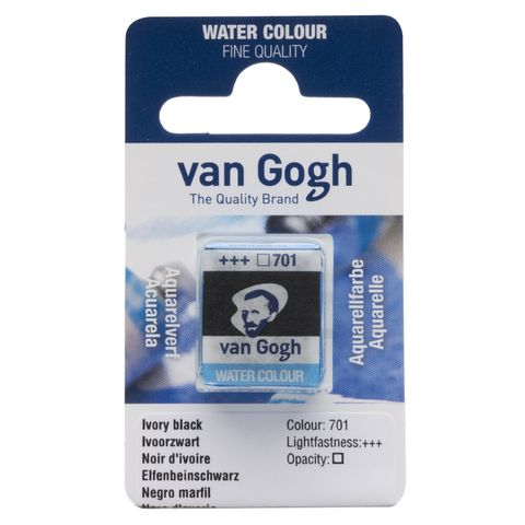 Van Gogh Watercolour Half Pan - 701 - Ivory Black