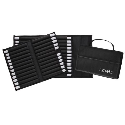 Copic Marker Wallet 72 Black with Shoulder Strap