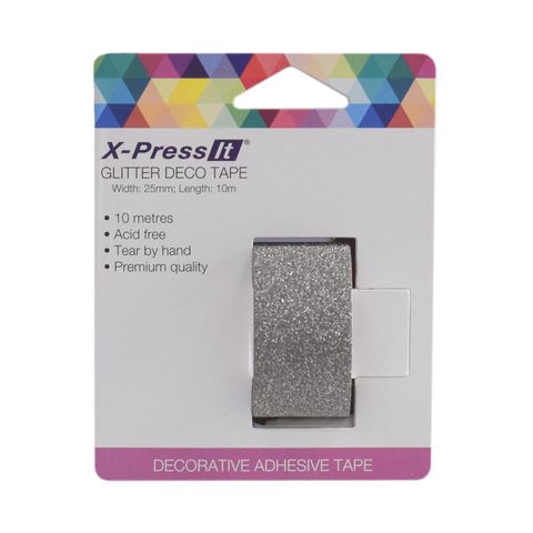 X-Press It Glitter Deco Tape 25mm x 10m Black