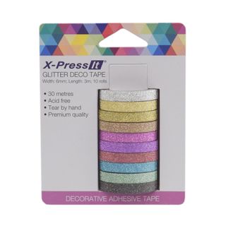 X-Press It Deco Tape Glitter 6mm x 5m x 10 rolls