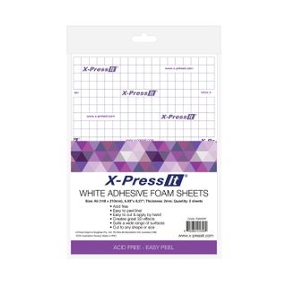 X-Press It Adhesive Foam Sheets White 2mm A5 2 sheets
