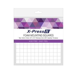 X-Press It Foam Mounting Squares 12x12mm 144pcs