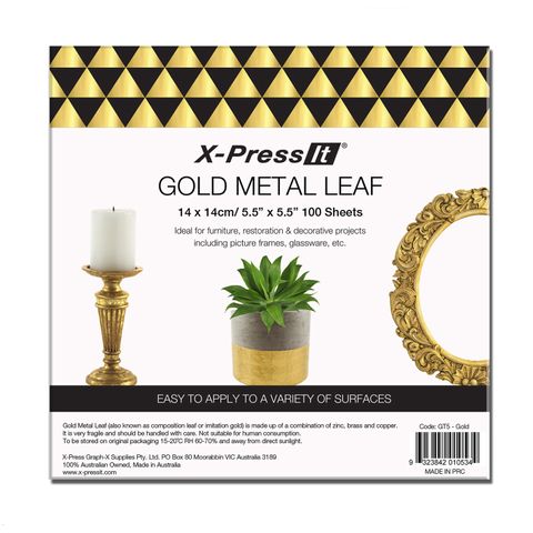 X-Press It Gold Metal Leaf 140x140 100sh/bk