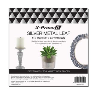 X-Press It Silver Metal Leaf 140x140 100sh/bk