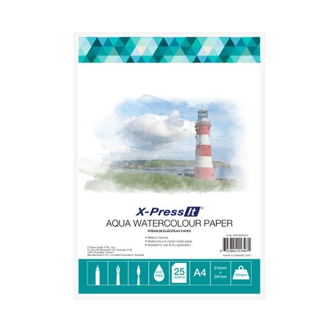 Aqua W/C Paper 300gsm A4 Pk of 25