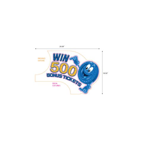 Connect 4 Top Bonus Blue 500 Decal w/Acrylic