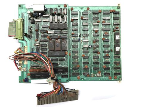 Frogger, Konami 1991, PCB with JAMMA Loom