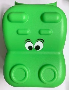Hippos Green Head Assembly With Drilled Holes, Include Eyes