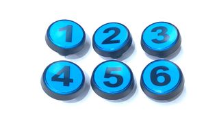 Typhoon Blue Numbered Button 60mm OD