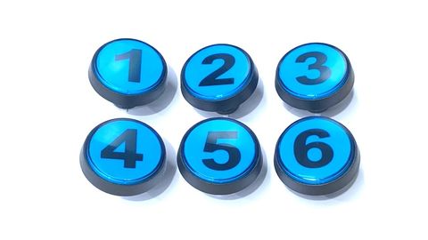 Typhoon Blue Numbered Button 60mm OD