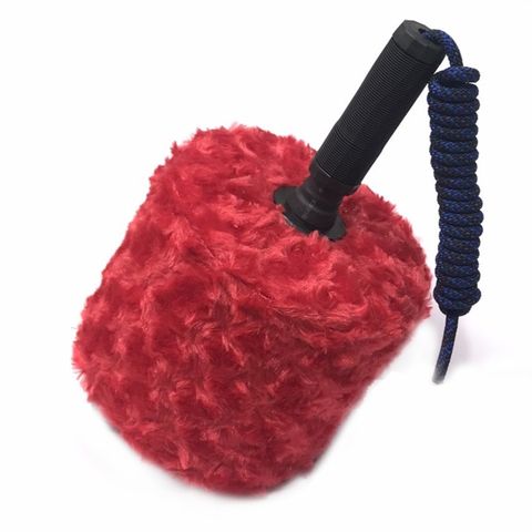 Fur Covered Red Arcade Redemption Game Mallet -Aftermarket