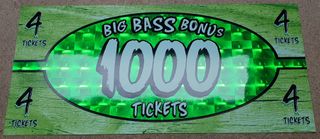 Big Bass Wheel PRO Ticket Square Decal - 1000 GREEN HOLOGRAM