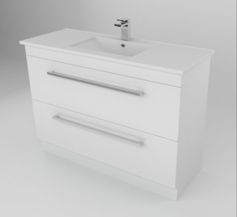 1200 BERLINO 2DRW FLOOR VANITY WHITE