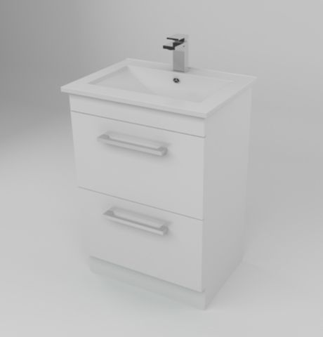 600 BERLINO 2DRW FLOOR VANITY WHITE