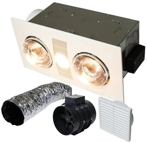 WEISS CLEARGLOW 4 IN 1 LED BATHROOM FAN HEAT LIGHT