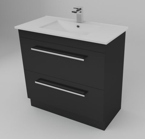 900 BERLINO 2DRW FLOOR VANITY BLACK