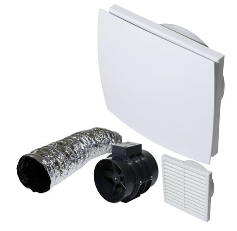 WEISS 150 IN LINE EXTRACT FAN KIT SQUARE FASCIA
