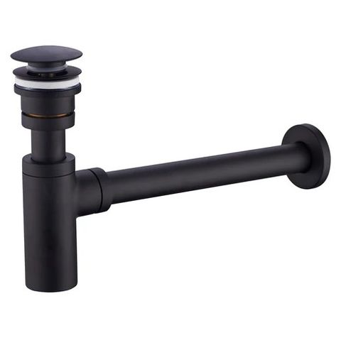 BLACK EUROSTYLE BOTTLE TRAP C/W PUP WASTE