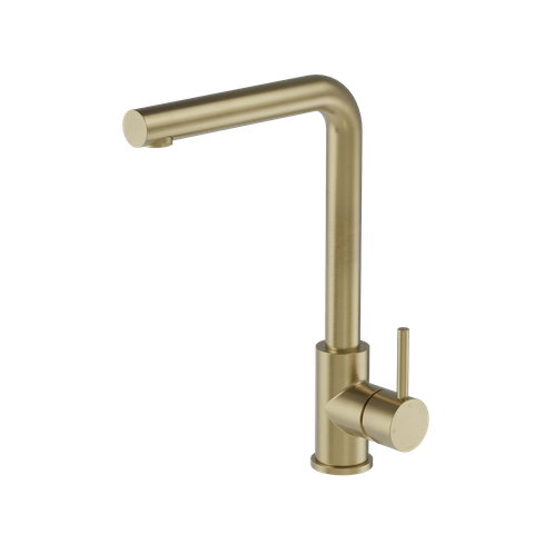 BUDDY SINK MIX STR SPOUT P/OUT BRUSHED BRASS