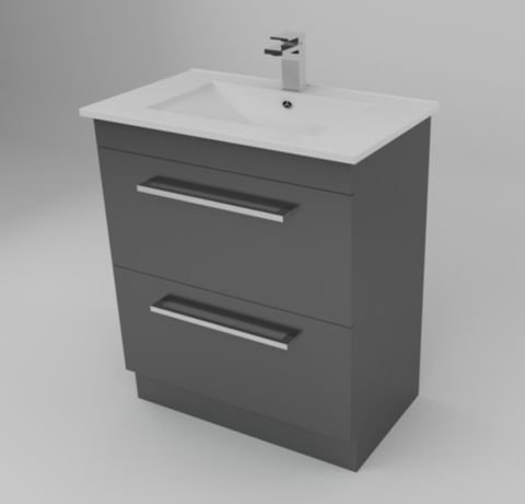 750 BERLINO 2DRW FLOOR VANITY MATT GREY