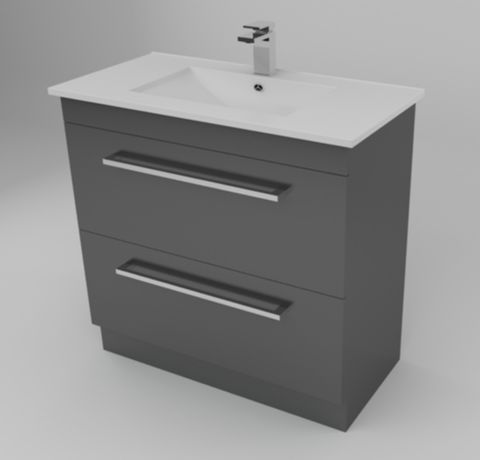 900 BERLINO 2DRW FLOOR VANITY MATT GREY