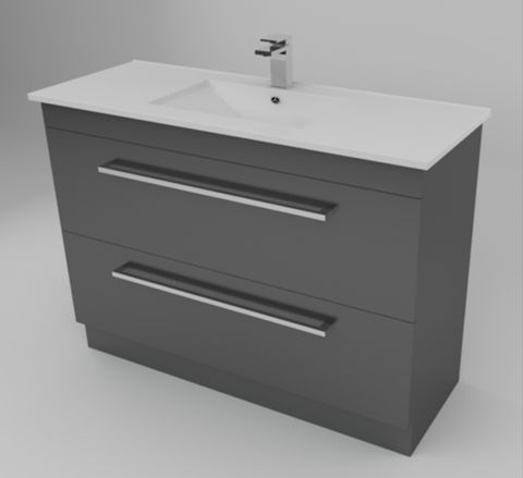 1200 BERLINO 2DRW FLOOR VANITY MATT GREY