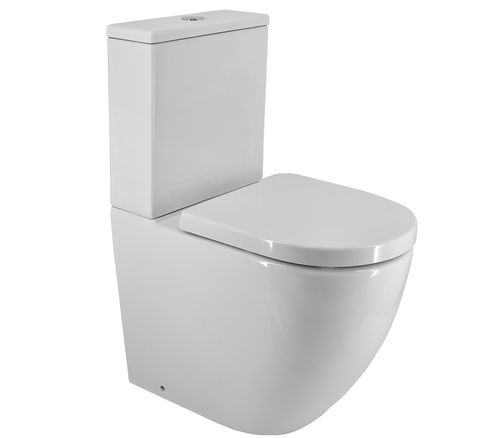 ZEN RIMLESS OVERHEIGHT BTW TOILET SUITE WITH THICK SEAT