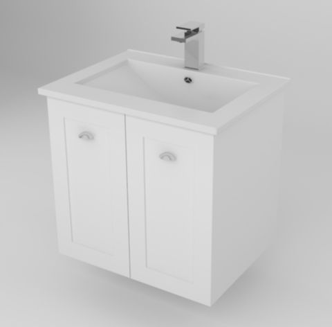 600 OXFORD WALL / FLOOR VANITY 2DR WHITE (DANAE)