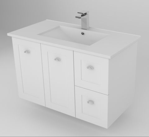 900 OXFORD WALL / FLOOR VANITY 2DR 2DRW WHITE (DANAE)