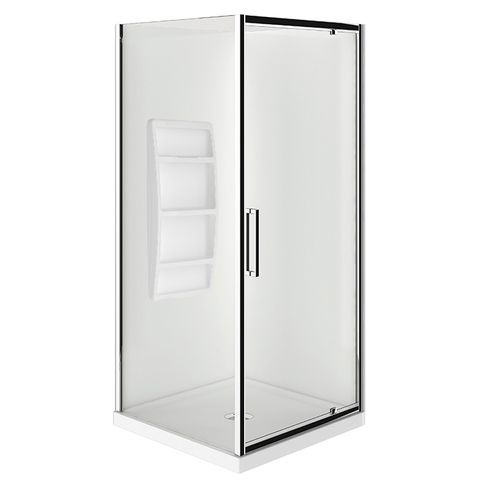 VERONA SHOWER SQ 900MM 2S CP CTR WASTE M/W