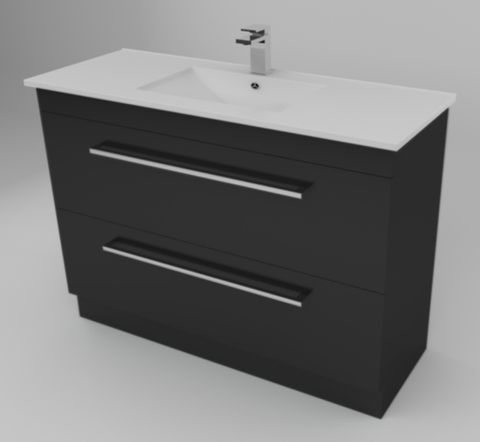 1200 BERLINO 2DRW FLOOR VANITY BLACK